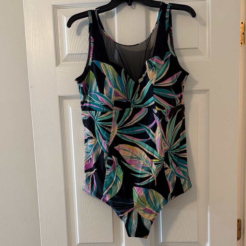 Tropical Leaf Print Swimsuit